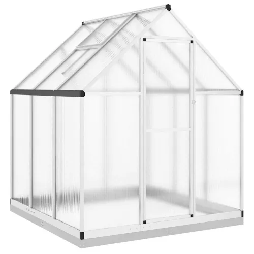 Staklenik s okvirom srebrni 169 x 169 x 202 cm aluminijski - Srebrno 169 x 169 x 202 cm 1 Srebrno Cijena