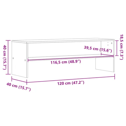 TV ormarić boja hrasta sonome 120x40x40 cm konstruirano drvo - Sivi hrast sonoma Cijena