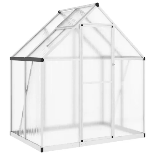 Staklenik s okvirom srebrni 169 x 114 x 195 cm aluminijski - Srebrno 169 x 114 x 195 cm 1 Srebrno Cijena