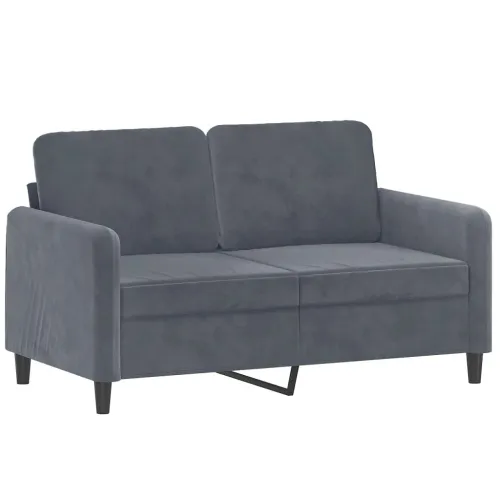 3-dijelni set sofa tamnosivi baršunasti - Tamno siva s jastučićima i tabureom Cijena