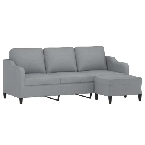 Trosjed s tabureom svjetlosivi 180 cm od tkanine - Svjetlosiva Cijena
