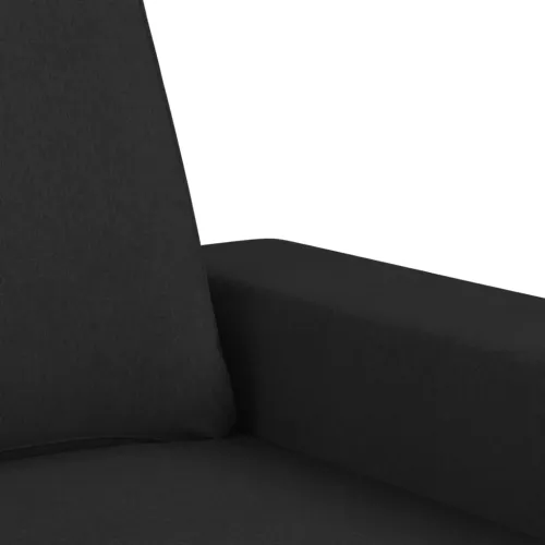 4-dijelni set sofa crni od tkanine - Crna s jastučićima i tabureom Cijena