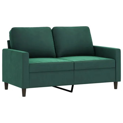 3-dijelni set sofa s jastucima tamnozeleni baršunasti - Tamnozelena Sa naslonom za noge Cijena