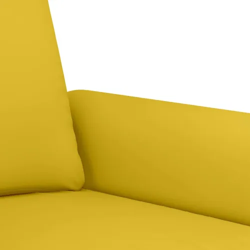 3-dijelni set sofa s jastucima žuti baršunasti - Žuta 1 S osloncem za noge Cijena