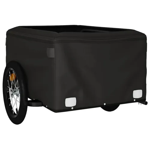 Prikolica za bicikl crno-siva 45 kg željezna - Siva 124 x 62.5 x 52 cm Cijena