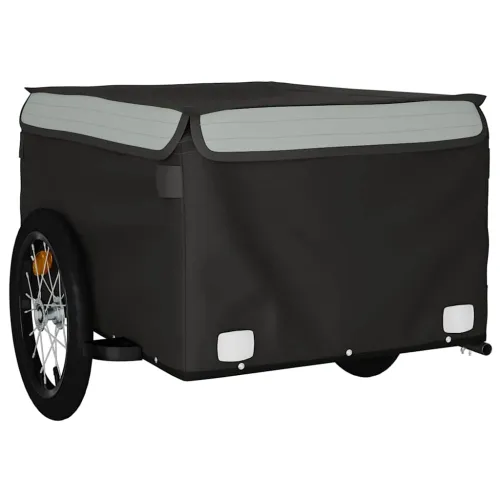 Prikolica za bicikl crno-siva 45 kg željezna - Siva 124 x 62.5 x 52 cm Cijena