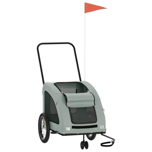 Prikolica za bicikl za ljubimce siva od tkanine i željeza - Siva 63.5 x 124.5 x 66 cm Cijena