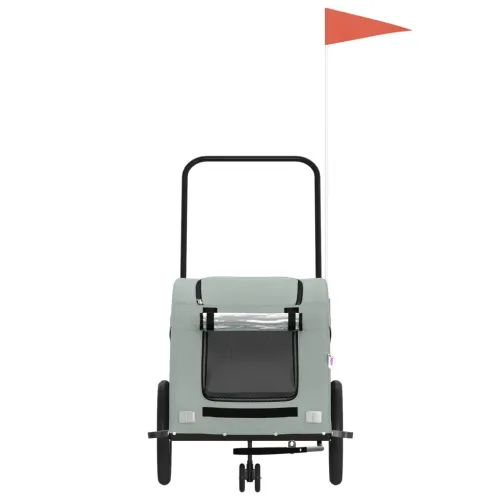 Prikolica za bicikl za ljubimce siva od tkanine i željeza - Siva 63.5 x 124.5 x 66 cm Cijena