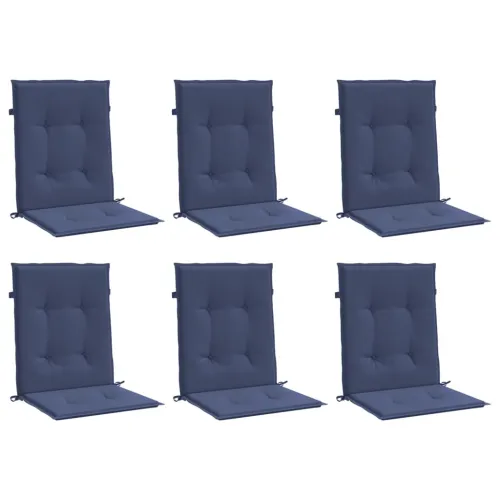 Jastuci za stolice s niskim naslonom 6 kom modri od tkanine - Modra 100 x 50 x 4 cm 6 Cijena