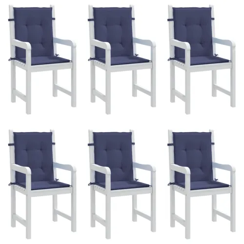 Jastuci za stolice s niskim naslonom 6 kom modri od tkanine - Modra 100 x 50 x 4 cm 6 Cijena