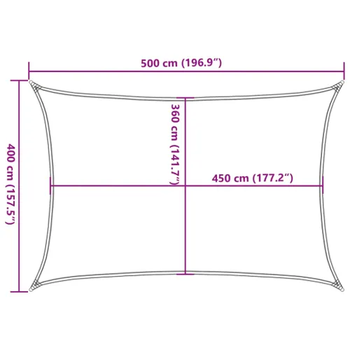 Jedro za zaštitu od sunca 160 g/m² pravokutno 4x5 m HDPE - Svjetlosiva 4 x 5 m Cijena
