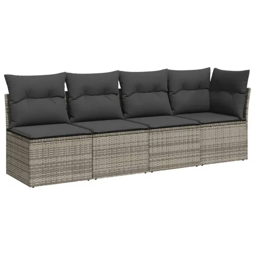 Vrtna garnitura - 7-dijelni set vrtnih sofa sivi od poliratana - Siva Sa stolom 1 Cijena