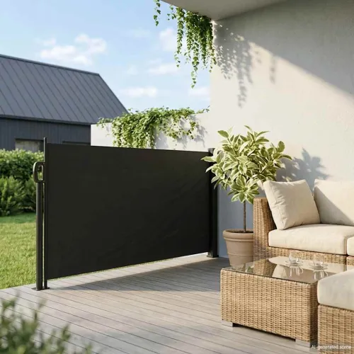 Bočna tenda na uvlačenje crna 100 x 500 cm - Crna 100 x 500 cm Cijena