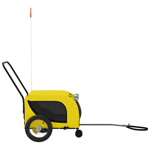 Prikolica za bicikl za ljubimce žuto-crna od tkanine i željeza - Žuta i crna 124 x 53 x 53 cm Cijena