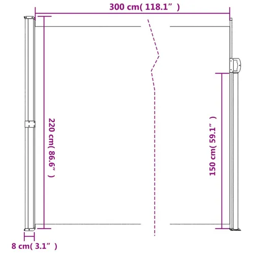 Bočna tenda na uvlačenje crna 220 x 300 cm - Crna 220 x 300 cm Cijena