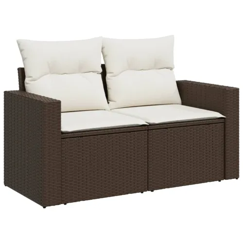 Vrtna garnitura - 6-dijelni set vrtnih sofa od poliratana s jastucima smeđi - Smeđa i krem bez spremišta 1 Smeđa i krem Cijena