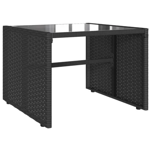 Vrtna garnitura - 4-dijelni set vrtnih sofa od poliratana s jastucima crni - Crna 1 Cijena