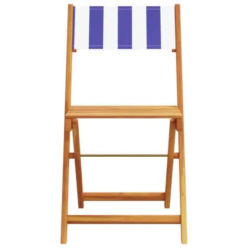 Vrtna garnitura - 5-dijelni vrtni blagovaonski set plavo-bijeli od tkanine i drva - Plava i bijela 90 x 75 cm Cijena