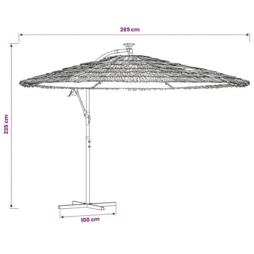 Vrtni suncobran s čeličnom šipkom smeđi 269x269x235 cm - Smeđa 269 x 269 x 235 cm Cijena