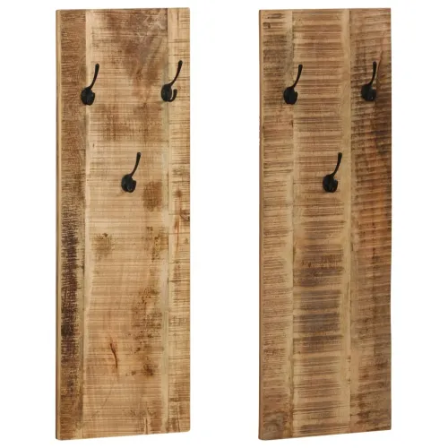 Zidne vješalice za kapute od masivnog drva manga 2 kom 36 x 110 x 3 cm  - 2 masivno drvo manga 2 masivno drvo manga Cijena