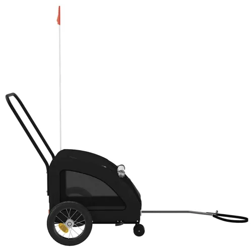 Prikolica za bicikl za ljubimce crna od tkanine i željeza - Crna 125 x 52 x 53 cm Cijena