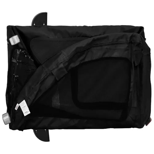 Prikolica za bicikl za ljubimce crna od tkanine i željeza - Crna 125 x 52 x 53 cm Cijena