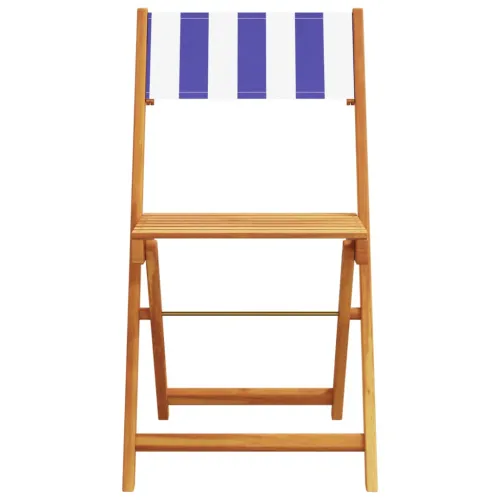 3-dijelni bistro set od tkanine i masivnog drva plava i bijela - Plava i bijela 60 x 60 x 75 cm Cijena