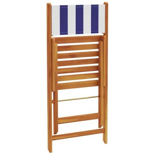 3-dijelni bistro set od tkanine i masivnog drva plava i bijela - Plava i bijela 70 x 75 cm Cijena