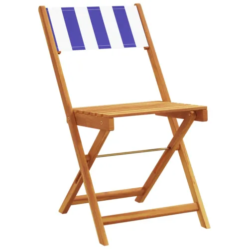 3-dijelni bistro set od tkanine i masivnog drva plava i bijela - Plava i bijela 70 x 75 cm Cijena