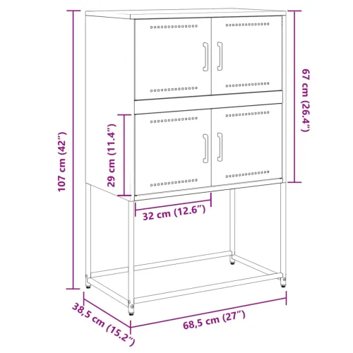 Komoda antracit 68,5x38,5x107 cm čelična - Antracit 1 Cijena