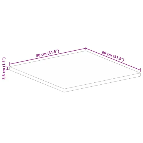 Stolna ploča 80x80x3,8 cm četvrtasta od masivnog drva manga - Drvo manga (završna obrada od hrastovine) 80 x 80 cm 1 38 mm Cijena