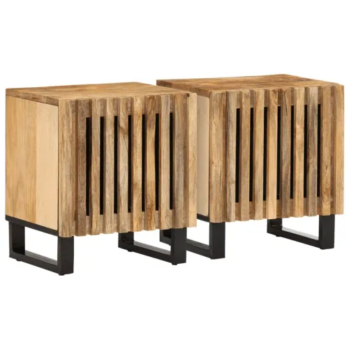 Noćni ormarići 2 kom 40x34x46 cm od masivnog grubog drva manga - 2 grubo drvo manga 2 grubo drvo manga Cijena