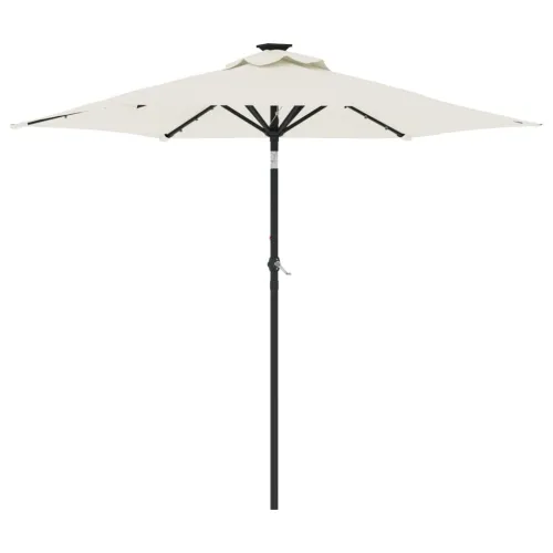 Vrtni suncobran s čeličnom šipkom LED bijeli 225 x 225 x 212 cm - Bijela Cijena