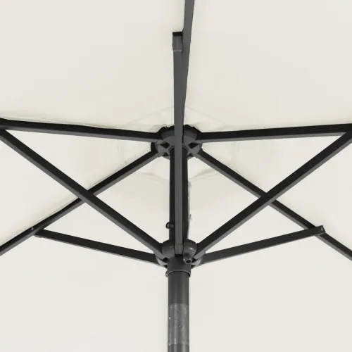 Vrtni suncobran s čeličnom šipkom LED bijeli 225 x 225 x 212 cm - Bijela Cijena