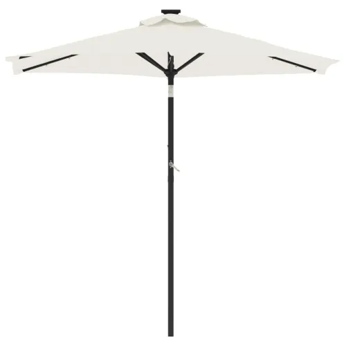 Vrtni suncobran s čeličnom šipkom LED bijeli 225 x 225 x 212 cm - Bijela Cijena