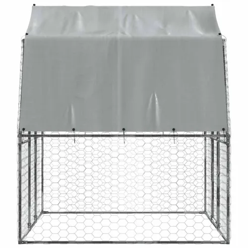 Kavez za pse s krovom i vratima srebrni od pocinčanog čelika - 285 x 195 x 230 cm Cijena