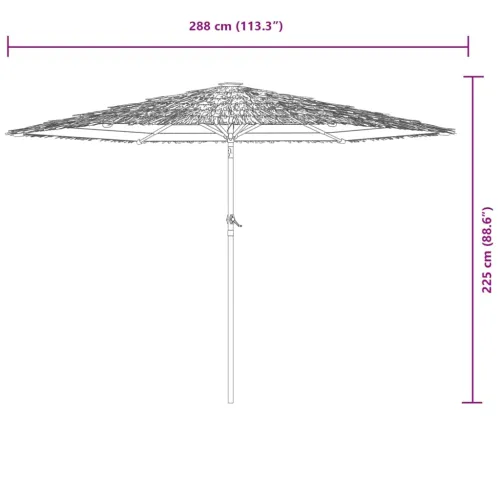 Vrtni suncobran s čeličnom šipkom smeđi 288x288x225 cm - Smeđa 288 x 288 x 225 cm Cijena