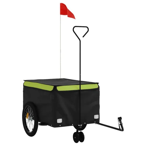Prikolica za bicikl crno-zelena 45 kg željezna - Zelena 137 x 68 x 59 cm Cijena