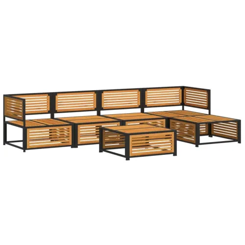 6-dijelna set vrtnih sofa s jastucima masivno bagremovo drvo - Krema 2x kutna + 2x srednja + tabure + stol Cijena