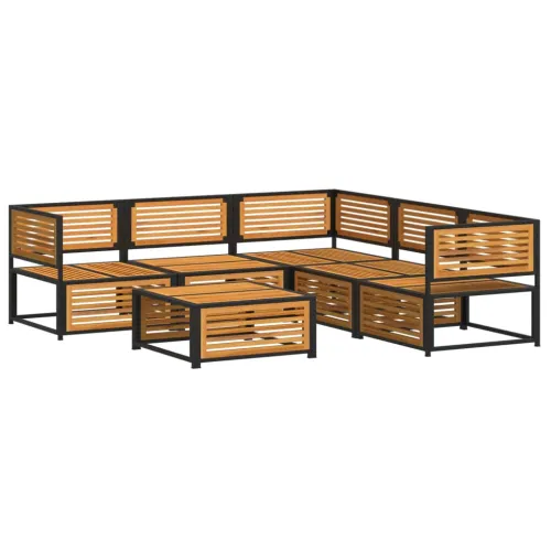 6-dijelna set vrtnih sofa s jastucima masivno bagremovo drvo - Krema 3x kutna + srednja + stol Cijena