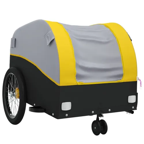 Prikolica za bicikl crno-žuta 30 kg željezna - Žuta 52 x 123 x 53 cm Cijena