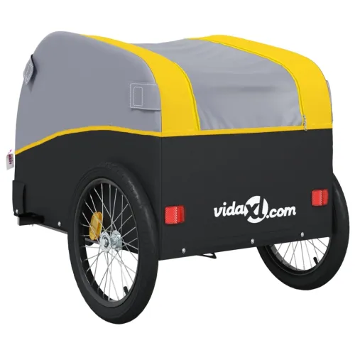 Prikolica za bicikl crno-žuta 30 kg željezna - Žuta 52 x 123 x 53 cm Cijena