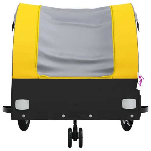 Prikolica za bicikl crno-žuta 30 kg željezna - Žuta 52 x 123 x 53 cm Cijena