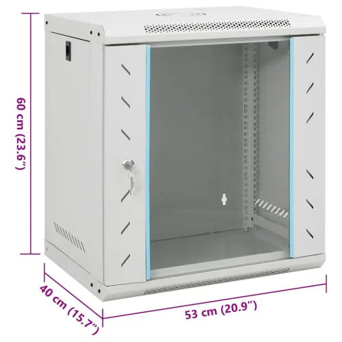 Zidni komunikacijski ormar 12U 19 ” IP20 53 x 40 x 60 cm - Siva 530 x 400 x 600 mm Cijena