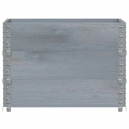Okviri za palete 3 kom sivi 80x60 cm od masivne borovine - Siva 80 x 60 cm 3 Cijena