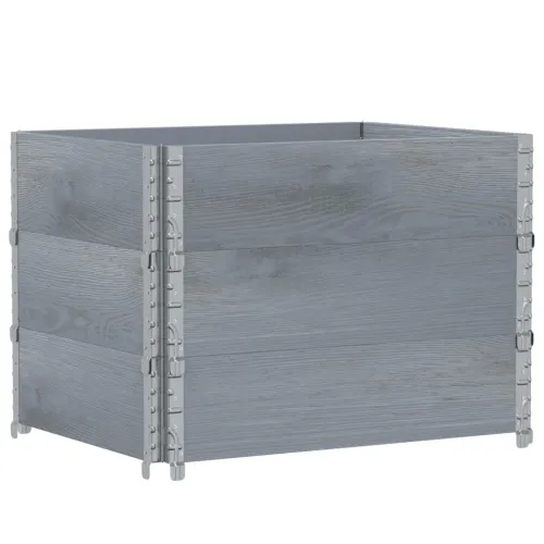 Okviri za palete 3 kom sivi 80x60 cm od masivne borovine - Siva 80 x 60 cm 3 Cijena