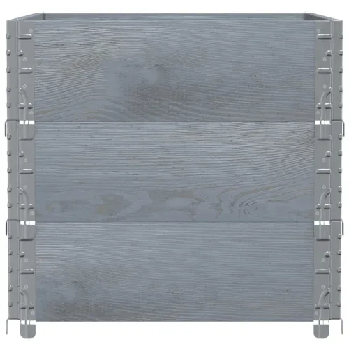 Okviri za palete 3 kom sivi 80x60 cm od masivne borovine - Siva 80 x 60 cm 3 Cijena