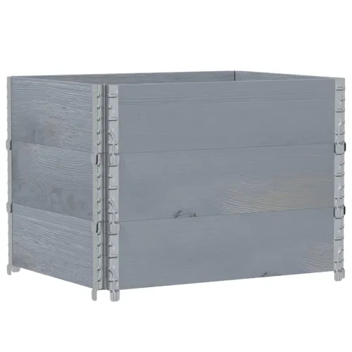 Okviri za palete 3 kom sivi 80x60 cm od masivne borovine - Siva 80 x 60 cm 3 Cijena