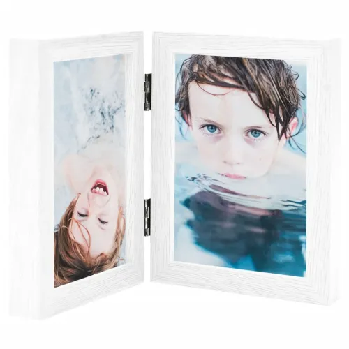 Dvostruki preklopni okvir za fotografije bijeli 2 x (13x18 cm) - Bijela 2 x (13 x 18 cm) Cijena