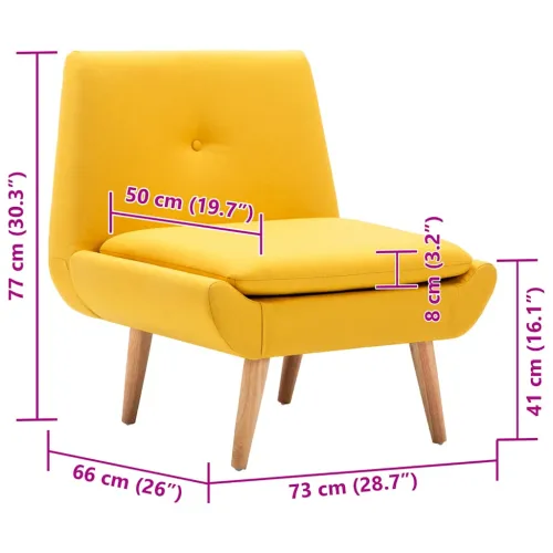 Fotelja od tkanine žuta - Žuta Cijena